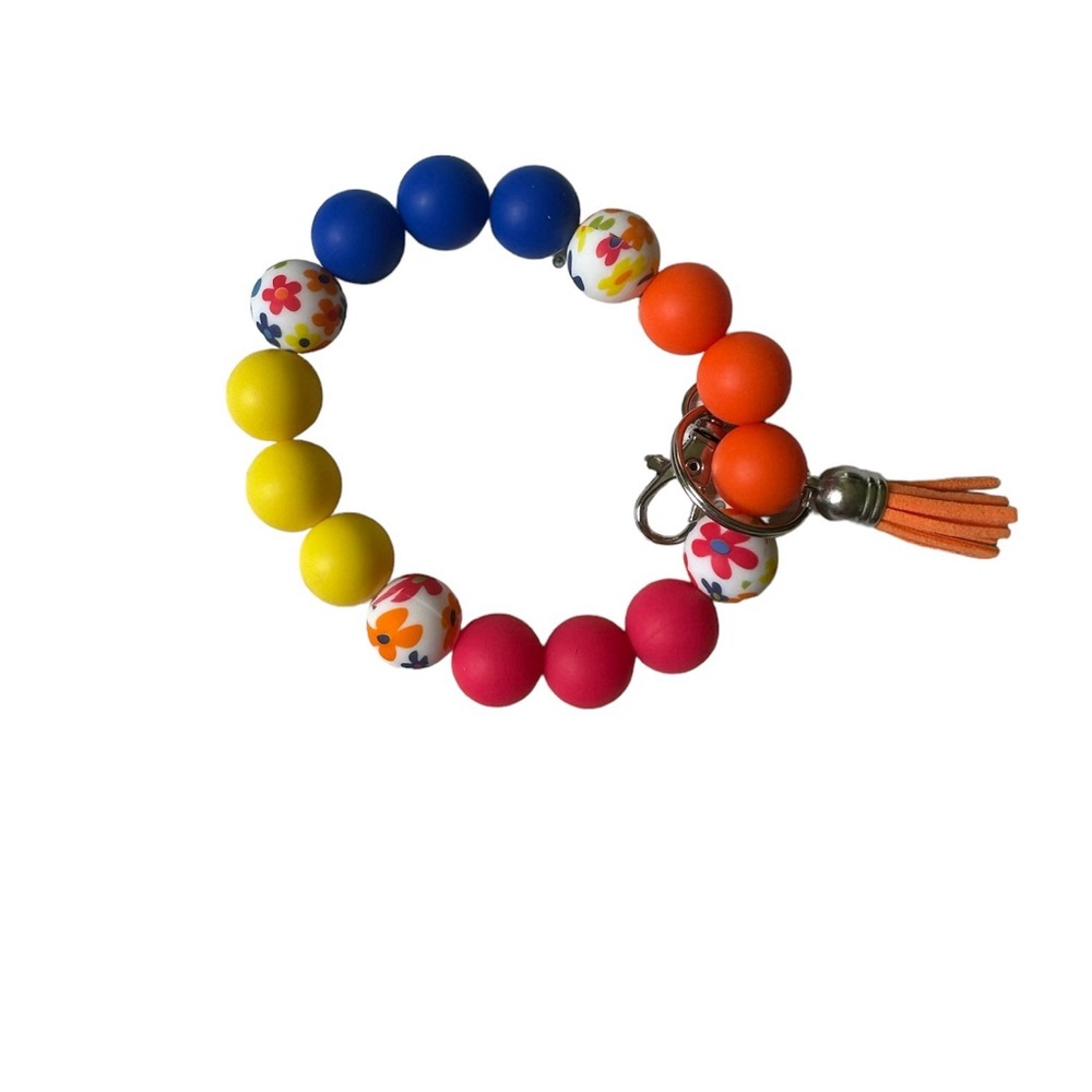Multicolor Flower Silicone Wristlet